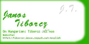 janos tiborcz business card